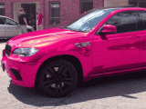 Зеркальный розовый хром на авто