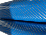 Виниловый глянцевый карбон 2D синего цвета